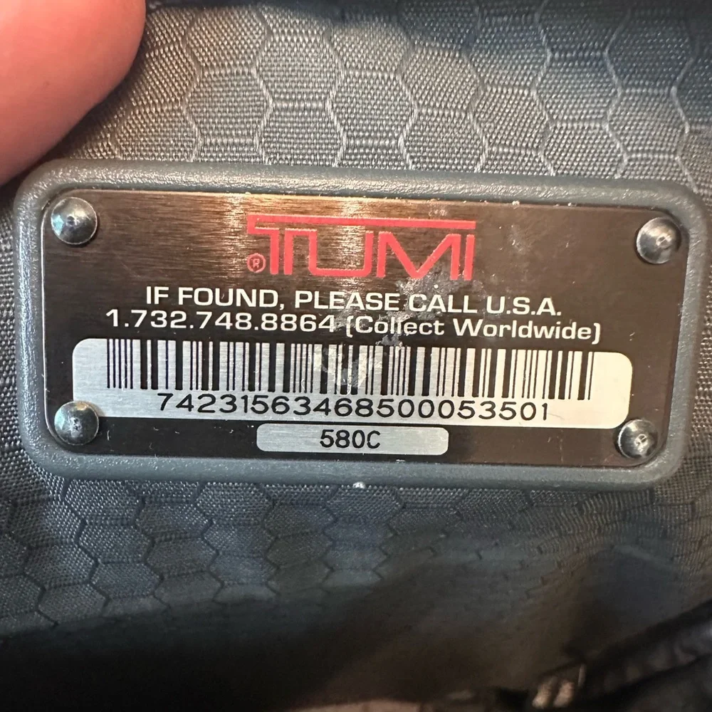 TUMI 580C Black Compact Nylon Leather Crossbody Messenger Bag Adjustable 6